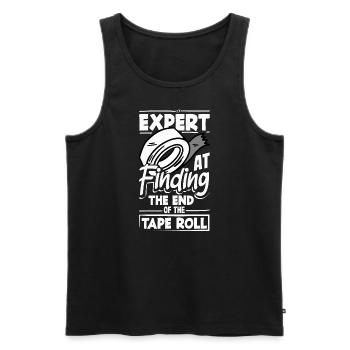 Expert at Finding the End of the Tape Roll Funny - Men's Premium Organic Tank Top - black - Front - Michal (187cm)