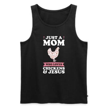 Chicken & Jesus Mom Chicken & Jesus Farming Gesche - Männer Premium Bio Tank Top - Schwarz - Vorne - AI Model Male 178 light (178cm)