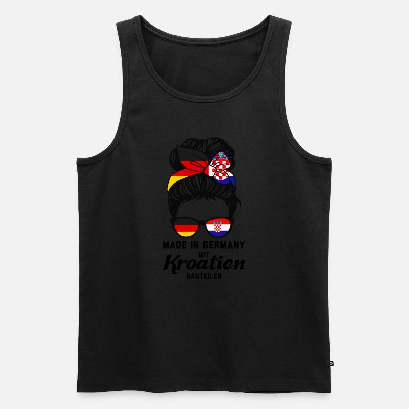 Deutsche Kroatin Kroatien Geschenk - Männer Premium Bio Tank Top - Schwarz