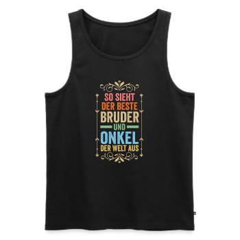 Bruder & Onkel Familie Bruder Geschenk - Männer Premium Bio Tank Top - Schwarz - Vorne - Michal (187cm)