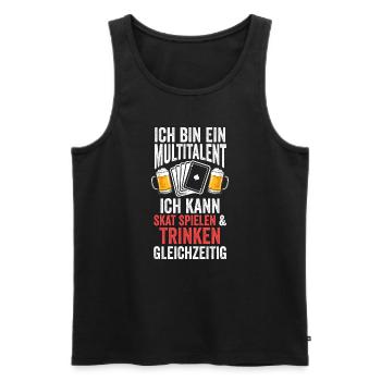 Skat Bier Skatspieler Geschenk - Männer Premium Bio Tank Top - Schwarz - Vorne - Michal (187cm)