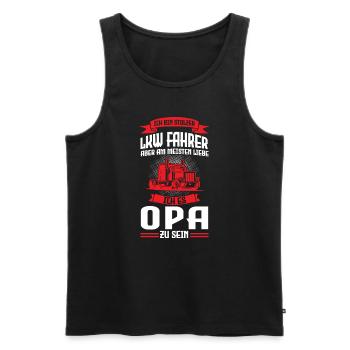 LKW Fahrer Opa Großvater Geschenk - Männer Premium Bio Tank Top - Schwarz - Vorne - Michal (187cm)