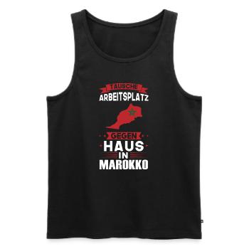 Marokko Flagge Marokkanisch Geschenk - Männer Premium Bio Tank Top - Schwarz - Vorne - Michal (187cm)