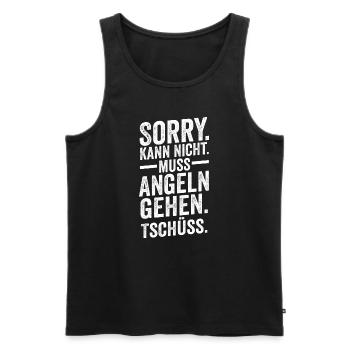 Angeln Fische Angelausflug Geschenk - Männer Premium Bio Tank Top - Schwarz - Vorne - Michal (187cm)