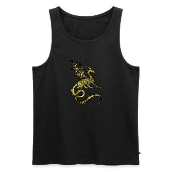 Cosmic Medieval Dragon - Men's Premium Organic Tank Top - black - Front - AI Model Male 178 light (178cm)