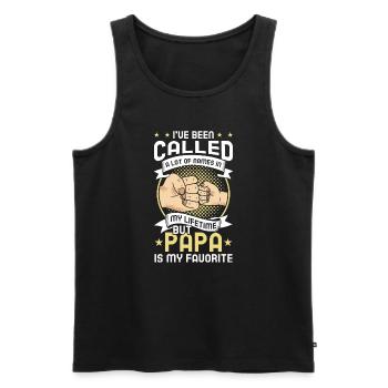 Papa Vater Sohn Geschenkidee Called A Lot Of Names - Männer Premium Bio Tank Top - Schwarz - Vorne - Michal (187cm)