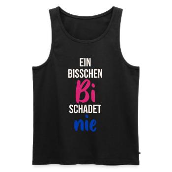 Ein bisschen Bi schadet nue Pansex Spruch Farben - Männer Premium Bio Tank Top - Schwarz - Vorne - Michal (187cm)