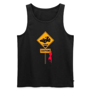 Traktor - Schlepper - Landwirt - Bauer - Männer Premium Bio Tank Top - Schwarz - Vorne - Michal (187cm)