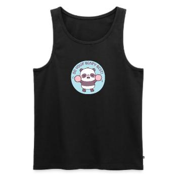 Niedlicher Panda, der Ihr Bärchen anfeuert, bestes Wortspiel - Männer Premium Bio Tank Top - Schwarz - Vorne - Michal (187cm)
