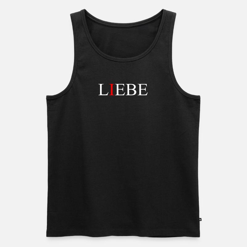 Liebe und Lebe - Männer Premium Bio Tank Top - Schwarz