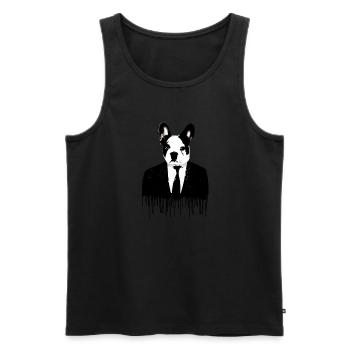 bulldog, dog, great dane, suit ,graffiti - Men's Premium Organic Tank Top - black - Front - Michal (187cm)