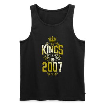 kings are born 2007 - Men's Premium Organic Tank Top - black - Front - Michal (187cm)