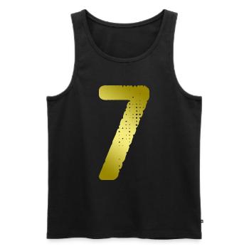 7 Zahl Trikot - Männer Premium Bio Tank Top - Schwarz - Vorne - Michal (187cm)
