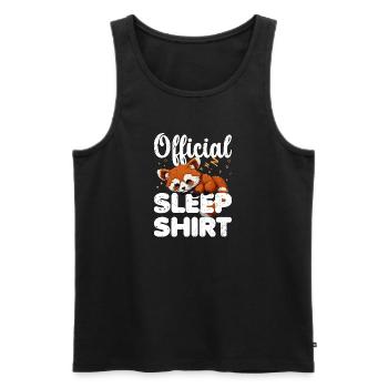 Red Panda Official Sleep Shirt Lazy Relax - Men's Premium Organic Tank Top - black - Front - AI Model Male 178 light (178cm)
