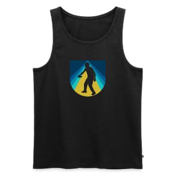 Frisbee Discgolf Discgolfspieler - Männer Premium Bio Tank Top - Schwarz - Vorne - Michal (187cm)