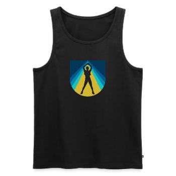 Aerobics Training - Männer Premium Bio Tank Top - Schwarz - Vorne - Michal (187cm)