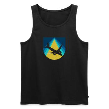 Flugzeug Pilot Luftfahrt - Männer Premium Bio Tank Top - Schwarz - Vorne - AI Model Male 178 light (178cm)