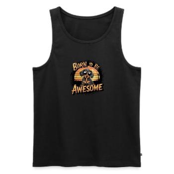 Adorable Dachshund Dog Design - Men's Premium Organic Tank Top - black - Front - AI Model Male 178 light (178cm)