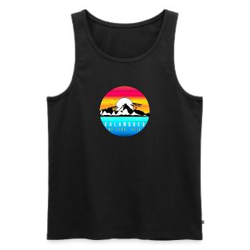Nature Calanques Marseille Cassis national park - Men's Premium Organic Tank Top - black - Front - AI Model Male 178 light (178cm)