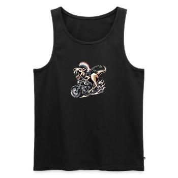 Motorcycle Kangaroo Punk Adventure - Men's Premium Organic Tank Top - black - Front - Michal (187cm)