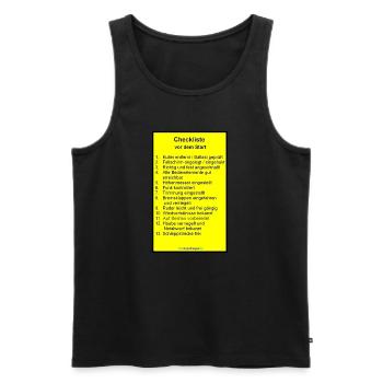 Liste Planeur - Débardeur bio Premium Homme - noir - Devant - AI Model Male 178 light (178cm)