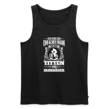 Titten und Fahrräder - Männer Premium Bio Tank Top - Schwarz - Vorne - AI Model Male 178 light (178cm)
