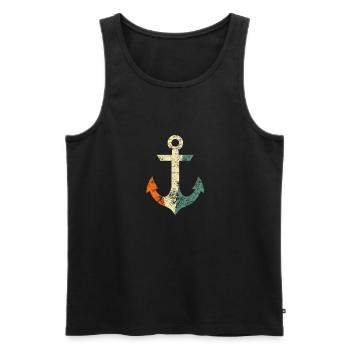 Anker - Männer Premium Bio Tank Top - Schwarz - Vorne - Michal (187cm)