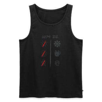 WM 22 - Weltmeisterschaft 22 - Kekse statt Bier - Männer Premium Bio Tank Top - Schwarz - Vorne - Michal (187cm)