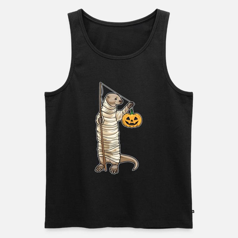 Otter Halloween Fishing - Men's Premium Organic Tank Top - black
