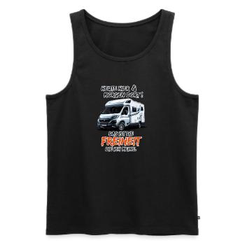 Here today & there tomorrow, that's freedom... - Men's Premium Organic Tank Top - black - Front - Michal (187cm)
