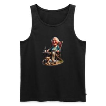Netter Opa mit Hund-Alter Mann mit Hund - Männer Premium Bio Tank Top - Schwarz - Vorne - AI Model Male 178 light (178cm)