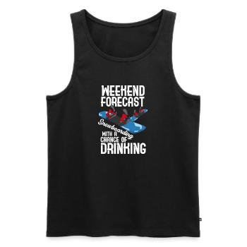 Weekend Forecast Snowboarding With A Chance Of - Männer Premium Bio Tank Top - Schwarz - Vorne - AI Model Male 178 light (178cm)