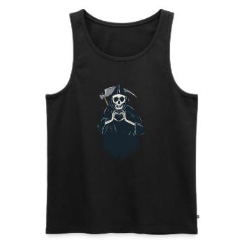 The Reaper loves you - Männer Premium Bio Tank Top - Schwarz - Vorne - AI Model Male 178 light (178cm)