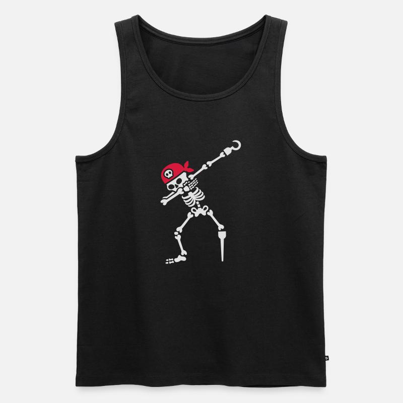 Dab / dabbing skeleton pirate - Männer Premium Bio Tank Top - Schwarz