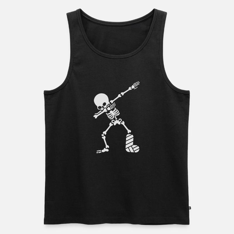 Dab dabbing skeleton plaster broken leg - Débardeur bio Premium Homme - noir