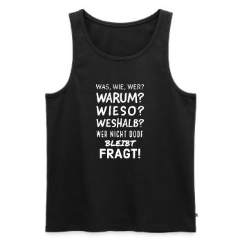 Humorvolle deutsche Fragesätze Grafik - Männer Premium Bio Tank Top - Schwarz - Vorne - Michal (187cm)