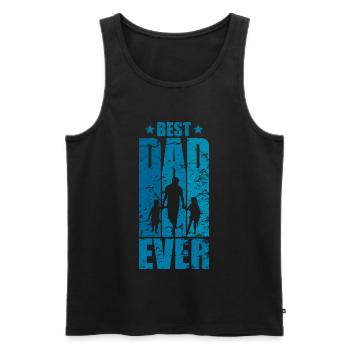 BEST DAD EVER TWO KIDS DAD OF TWO - Men's Premium Organic Tank Top - black - Front - Michal (187cm)