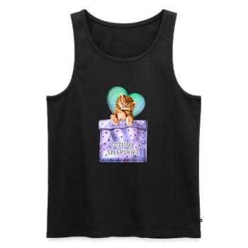 Official sleepshirt cute kitten for a sleepyhead - Männer Premium Bio Tank Top - Schwarz - Vorne - Michal (187cm)