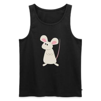 Cleveres Mäuschen - Männer Premium Bio Tank Top - Schwarz - Vorne - AI Model Male 178 light (178cm)