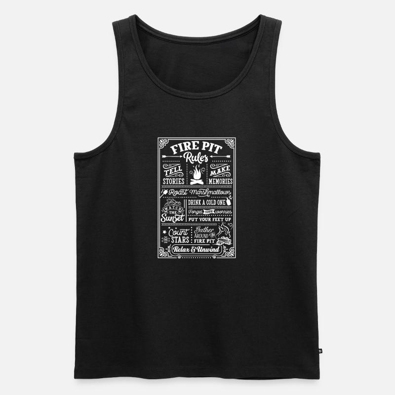 Fire Pit Rule - Männer Premium Bio Tank Top - Schwarz
