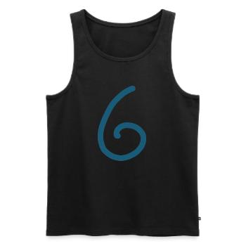 6 Number six number Birthday - Men's Premium Organic Tank Top - black - Front - AI Model Male 178 light (178cm)