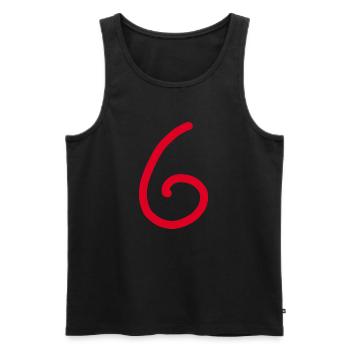 6 Number six number red Birthday - Men's Premium Organic Tank Top - black - Front - AI Model Male 178 light (178cm)