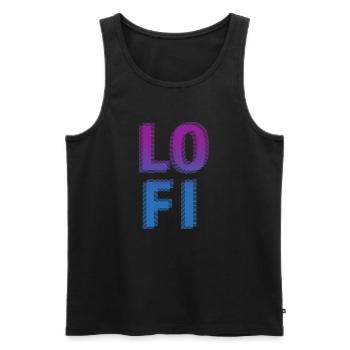 Lo Fi Chill Music, Deep House, Hip Hop Beats - Männer Premium Bio Tank Top - Schwarz - Vorne - AI Model Male 178 light (178cm)
