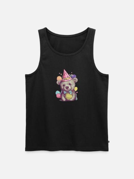 Party Bear - Men's Premium Organic Tank Top - black