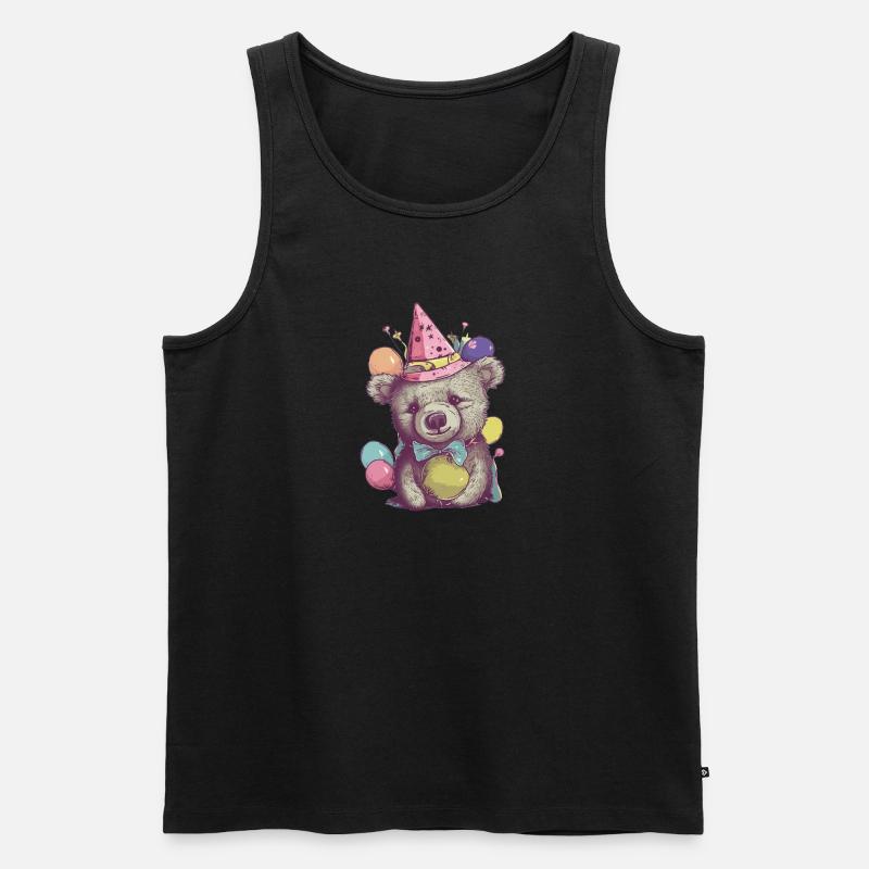 Party-Bär - Männer Premium Bio Tank Top - Schwarz