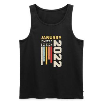 Januar 2022 - Geburtstagsgeschenk Januar 2022 - Männer Premium Bio Tank Top - Schwarz - Vorne - Michal (187cm)