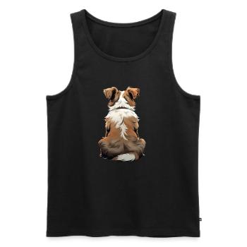 Australischer Schäferhund - Männer Premium Bio Tank Top - Schwarz - Vorne - AI Model Male 178 light (178cm)