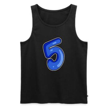Number 5 Number Blue - Men's Premium Organic Tank Top - black - Front - AI Model Male 178 light (178cm)