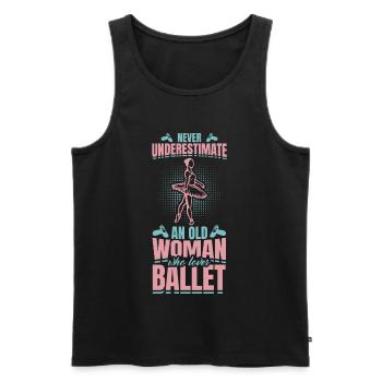 Never Underestimate An Old Ballet Dancer - Men's Premium Organic Tank Top - black - Front - AI Model Male 178 light (178cm)