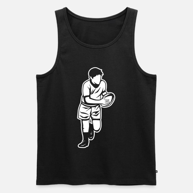 Kinder Rugby - Männer Premium Bio Tank Top - Schwarz